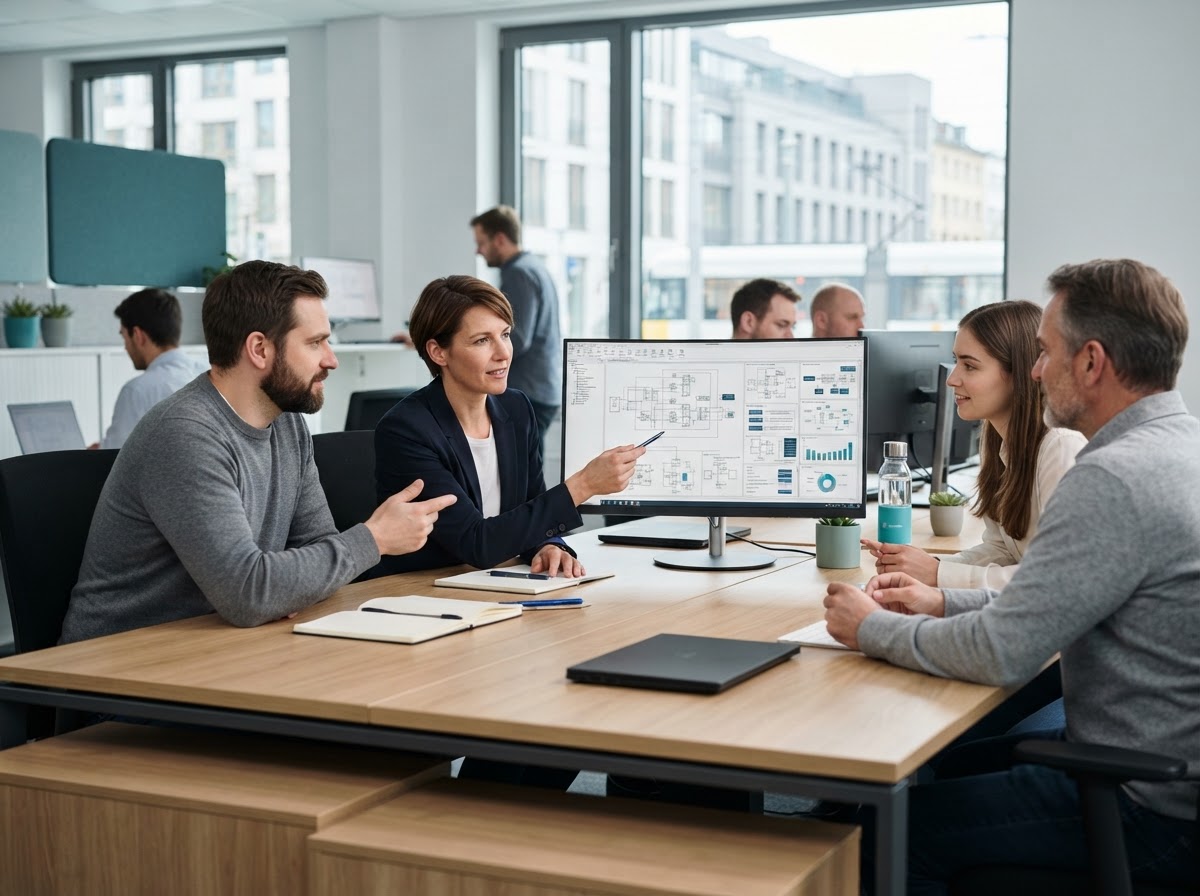 Sovamnex Analyseteam bei der Auswertung von Marktdaten